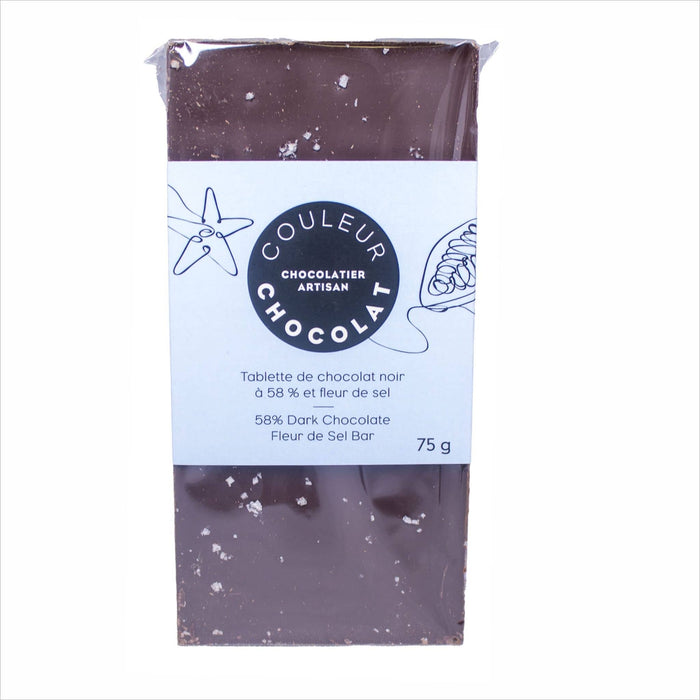 tablette chocolat noir et fleur de sel, couleur chocolat