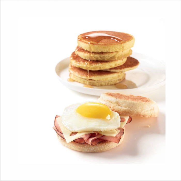 Ensemble de 2 anneaux pour œufs et pancakes réversibles en silicone